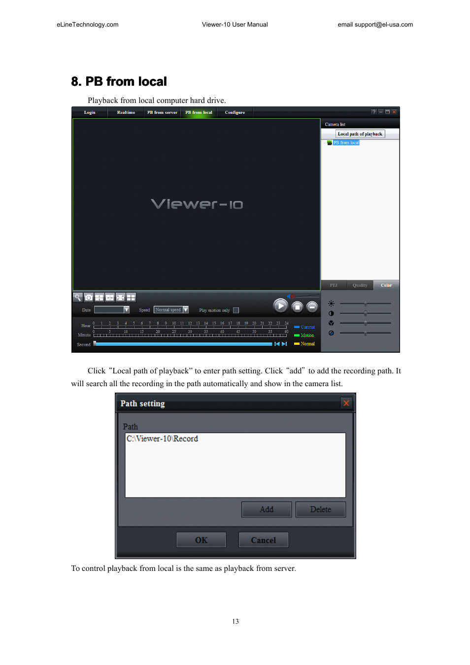Pbfromlocal, Localsettings, From local | eLine Technology SNI-Viewer User Manual | Page 14 / 19