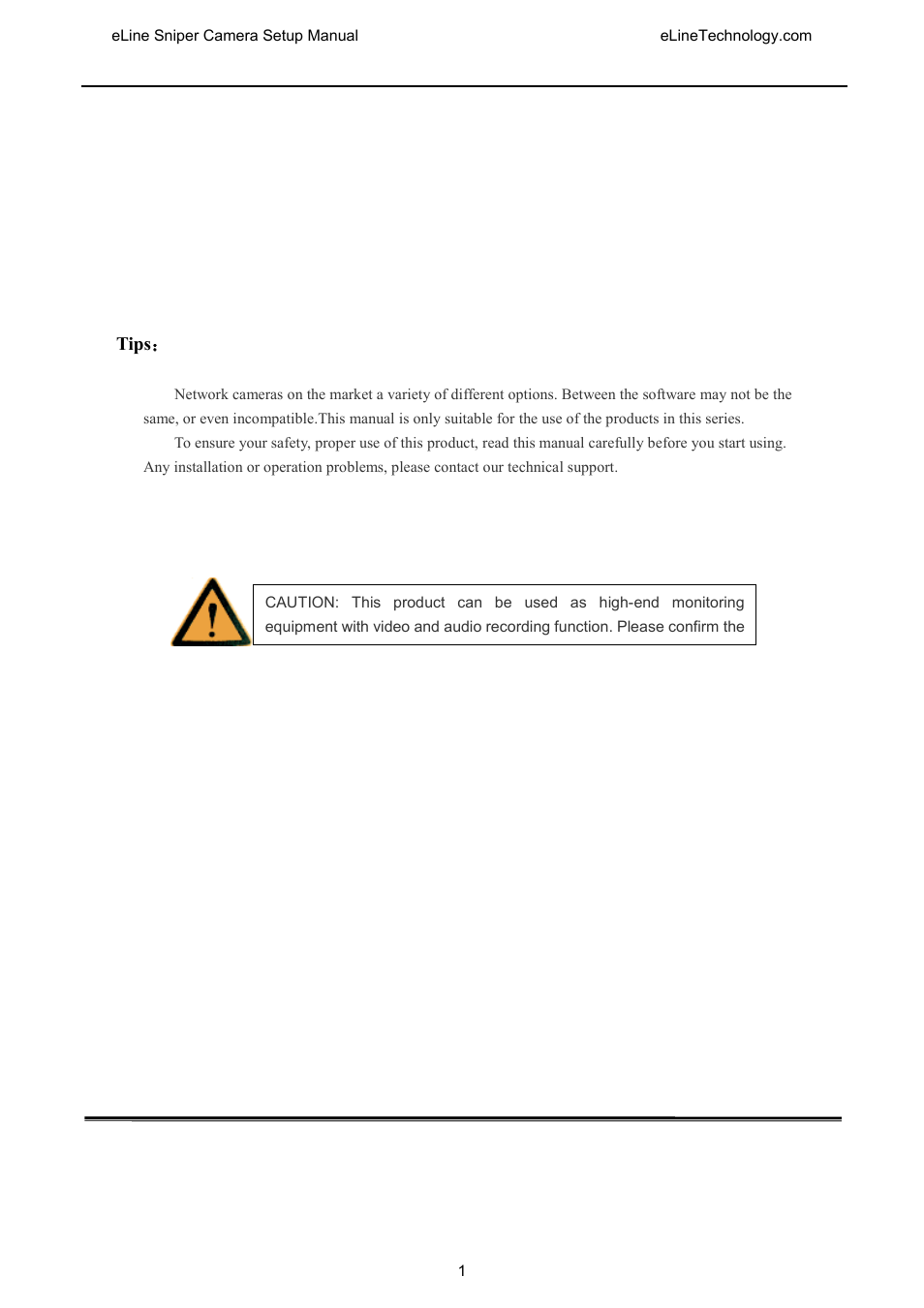 Tips | eLine Technology SNI-CamSetup User Manual | Page 2 / 44