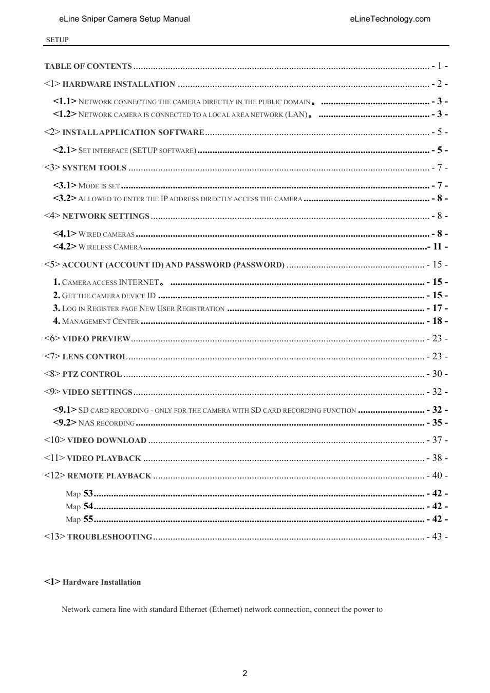 eLine Technology SNI-CamSetup User Manual | Page 3 / 44