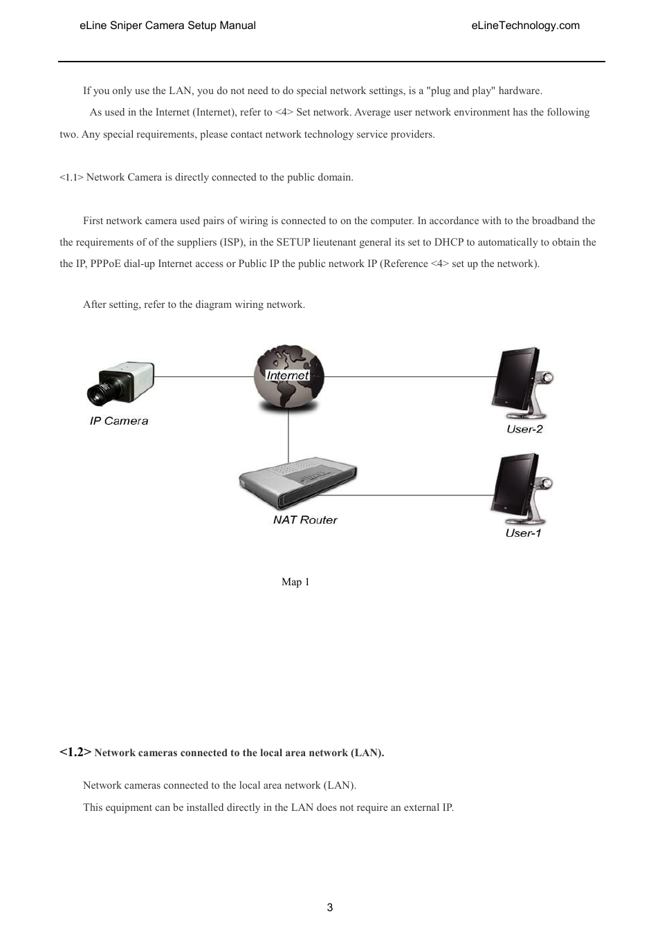 Etwork camera is connected to a local area network, Lan) | eLine Technology SNI-CamSetup User Manual | Page 4 / 44