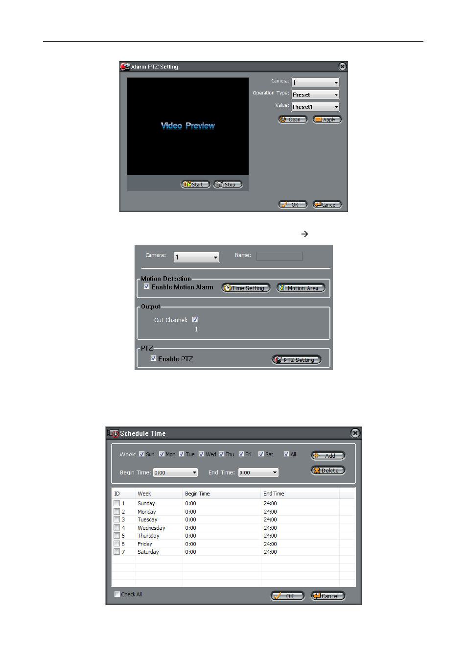 Motion detection alarm configuration interaction | eLine Technology SIP_NVMS User Manual | Page 31 / 50