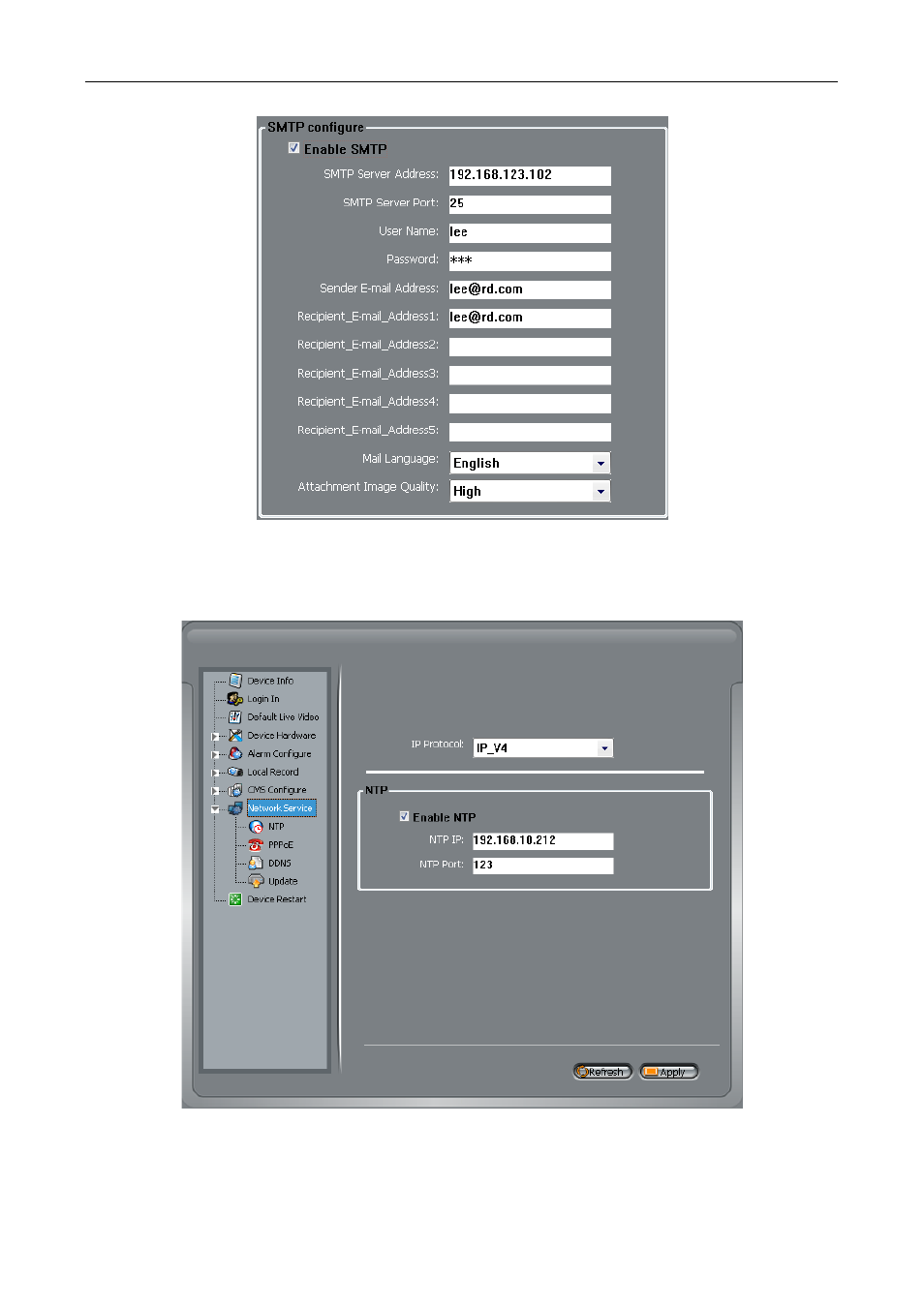 Smtp, 7 network services | eLine Technology SIP_NVMS User Manual | Page 37 / 50