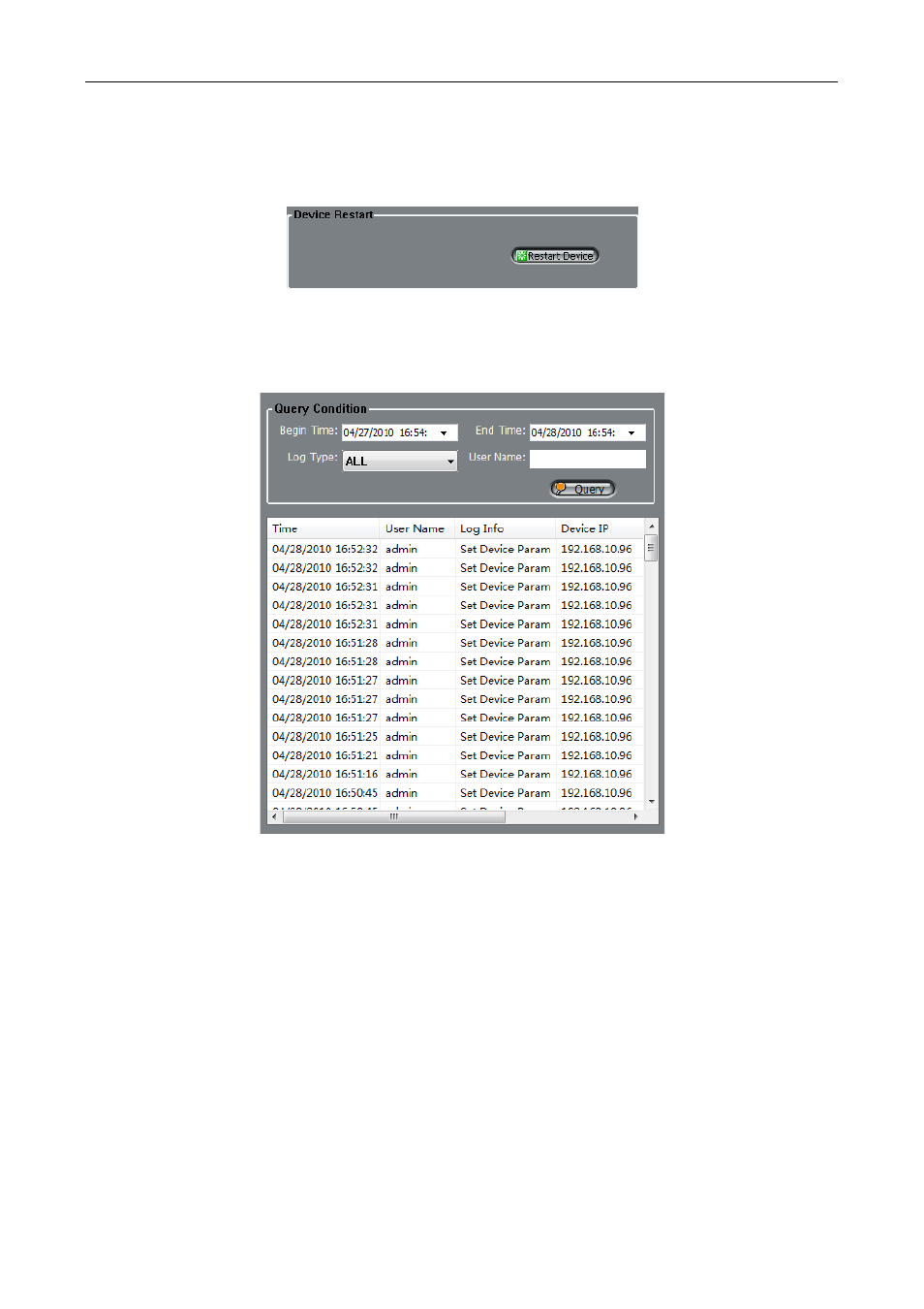 8 device to restart, 8 device log, 5 playback | eLine Technology SIP_NVMS User Manual | Page 39 / 50