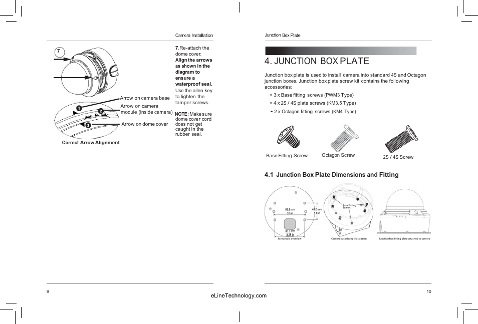 Junction box plate | eLine Technology SIP-VD-R User Manual | Page 10 / 38