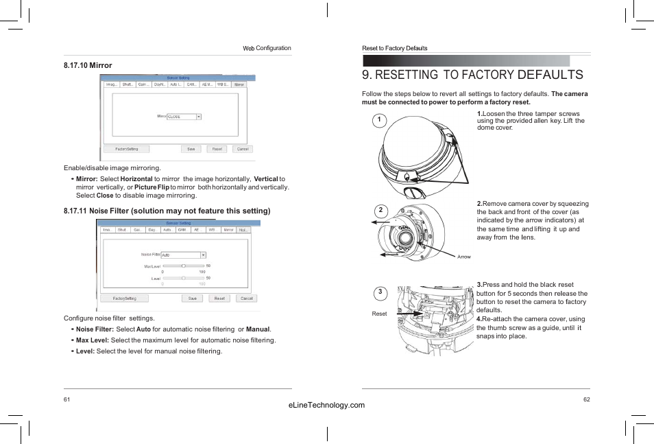 Resetting to factory defaults | eLine Technology SIP-VD-R User Manual | Page 36 / 38