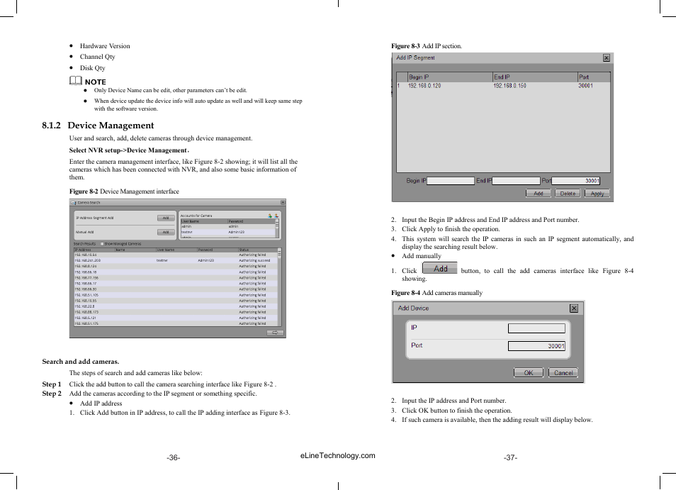 2 device management | eLine Technology SIP-NVR User Manual | Page 19 / 34