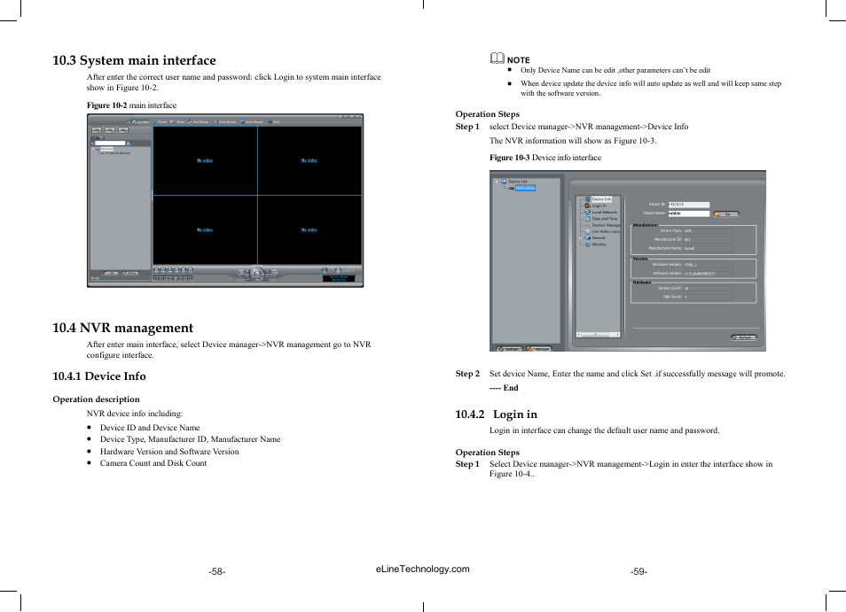 3 system main interface, 4 nvr management | eLine Technology SIP-NVR User Manual | Page 30 / 34