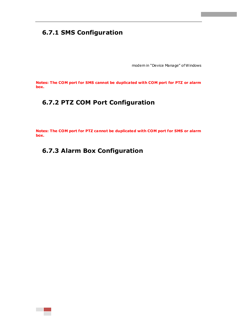 1 sms configuration, 2 ptz com port configuration, 3 alarm box configuration | eLine Technology iVMS-2000 V2.0.2 User Manual | Page 101 / 113