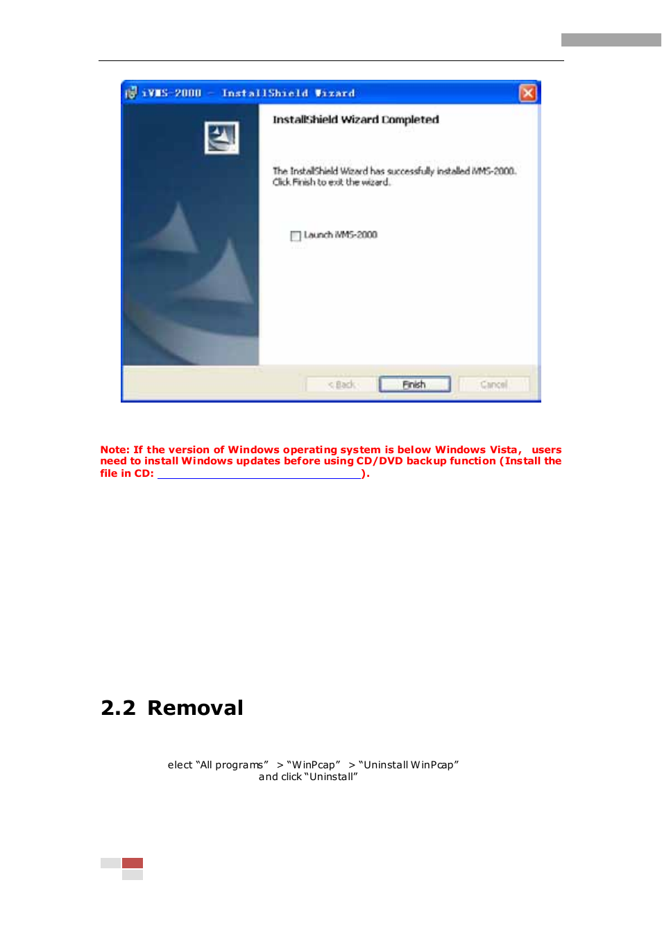 2 removal | eLine Technology iVMS-2000 V2.0.2 User Manual | Page 15 / 113