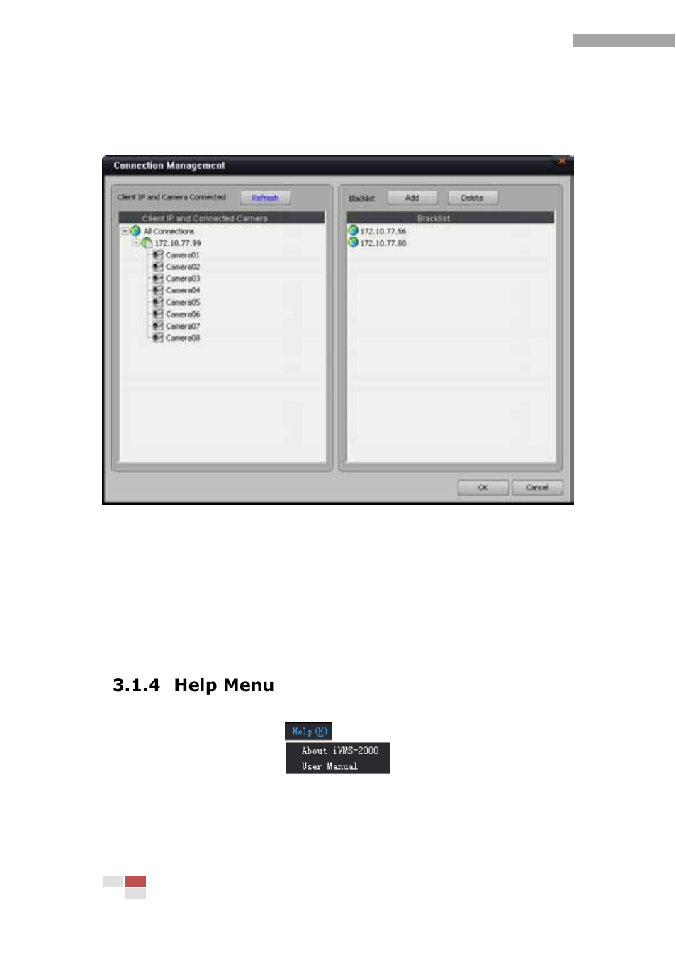 4 help menu | eLine Technology iVMS-2000 V2.0.2 User Manual | Page 27 / 113