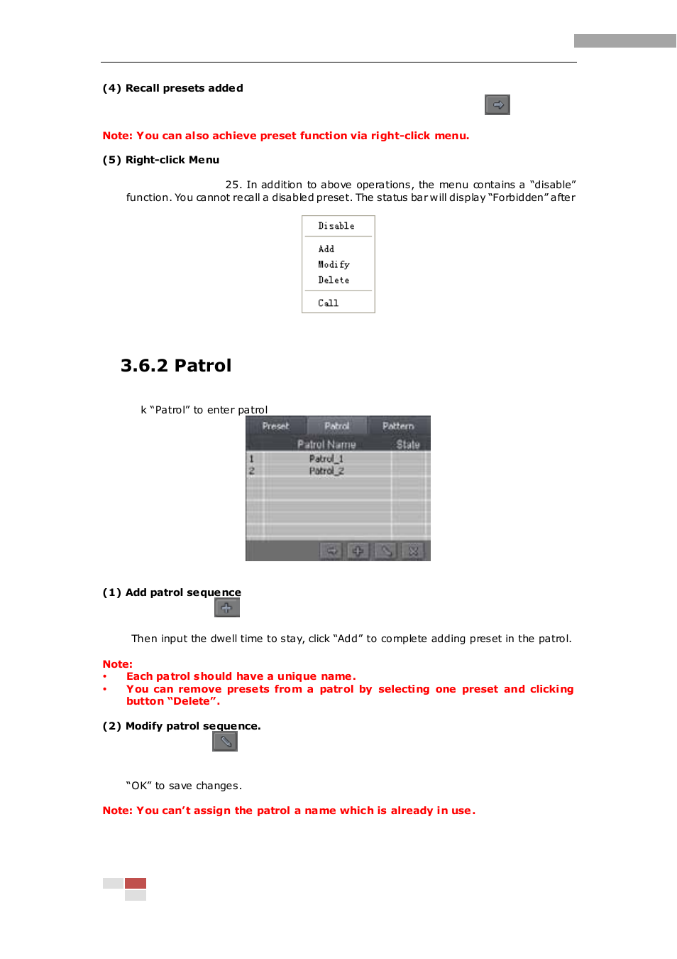 2 patrol | eLine Technology iVMS-2000 V2.0.2 User Manual | Page 35 / 113