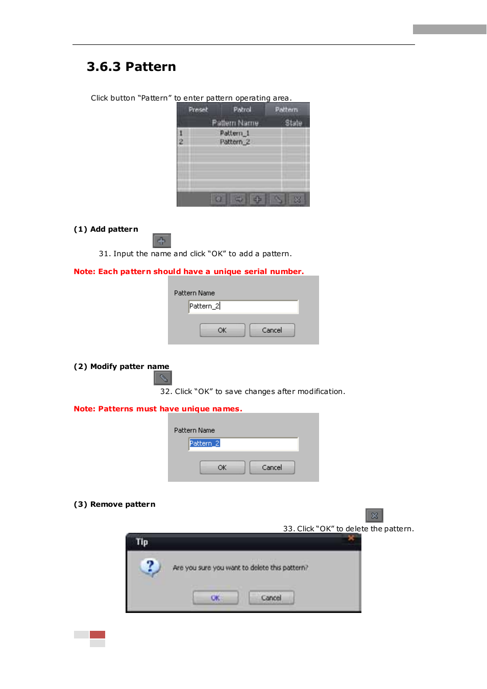 3 pattern | eLine Technology iVMS-2000 V2.0.2 User Manual | Page 37 / 113