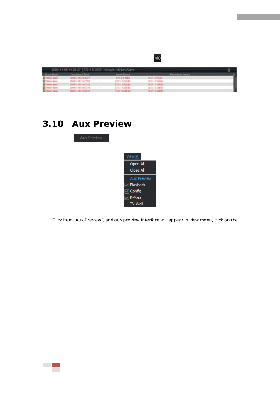 10 aux preview | eLine Technology iVMS-2000 V2.0.2 User Manual | Page 41 / 113