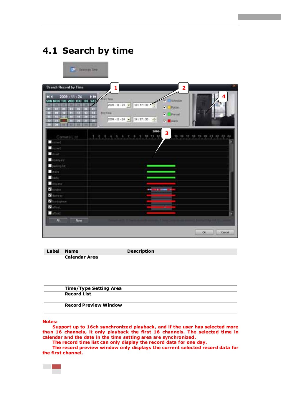 1 search by time | eLine Technology iVMS-2000 V2.0.2 User Manual | Page 45 / 113