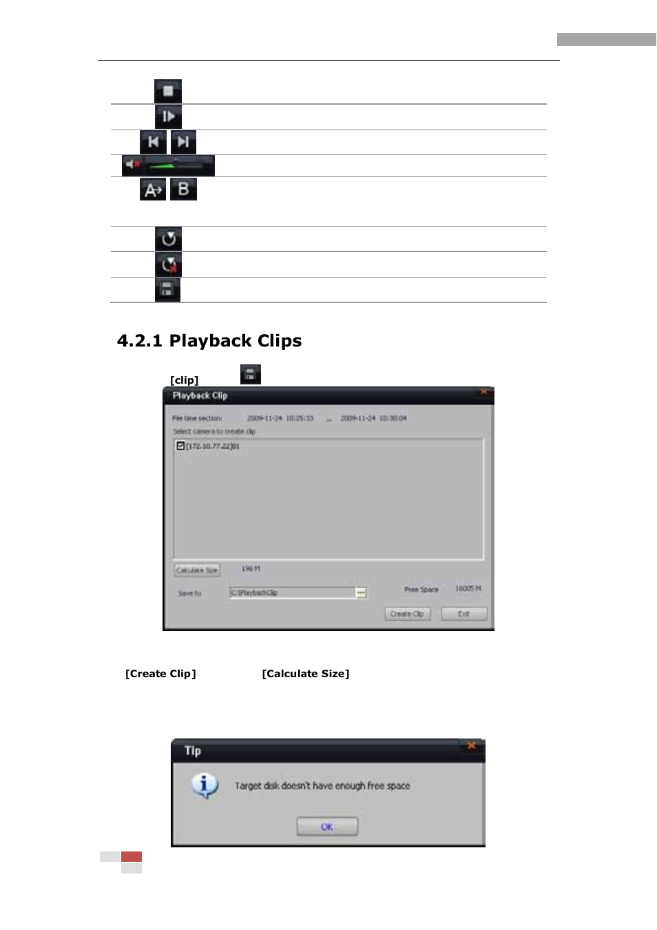 1 playback clips | eLine Technology iVMS-2000 V2.0.2 User Manual | Page 48 / 113