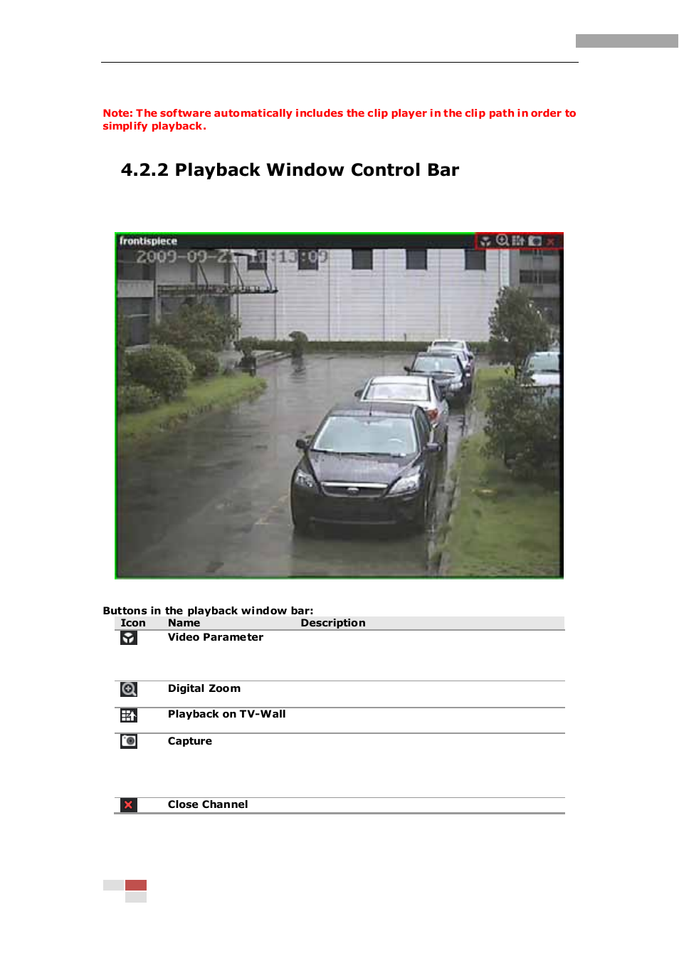 2 playback window control bar | eLine Technology iVMS-2000 V2.0.2 User Manual | Page 49 / 113