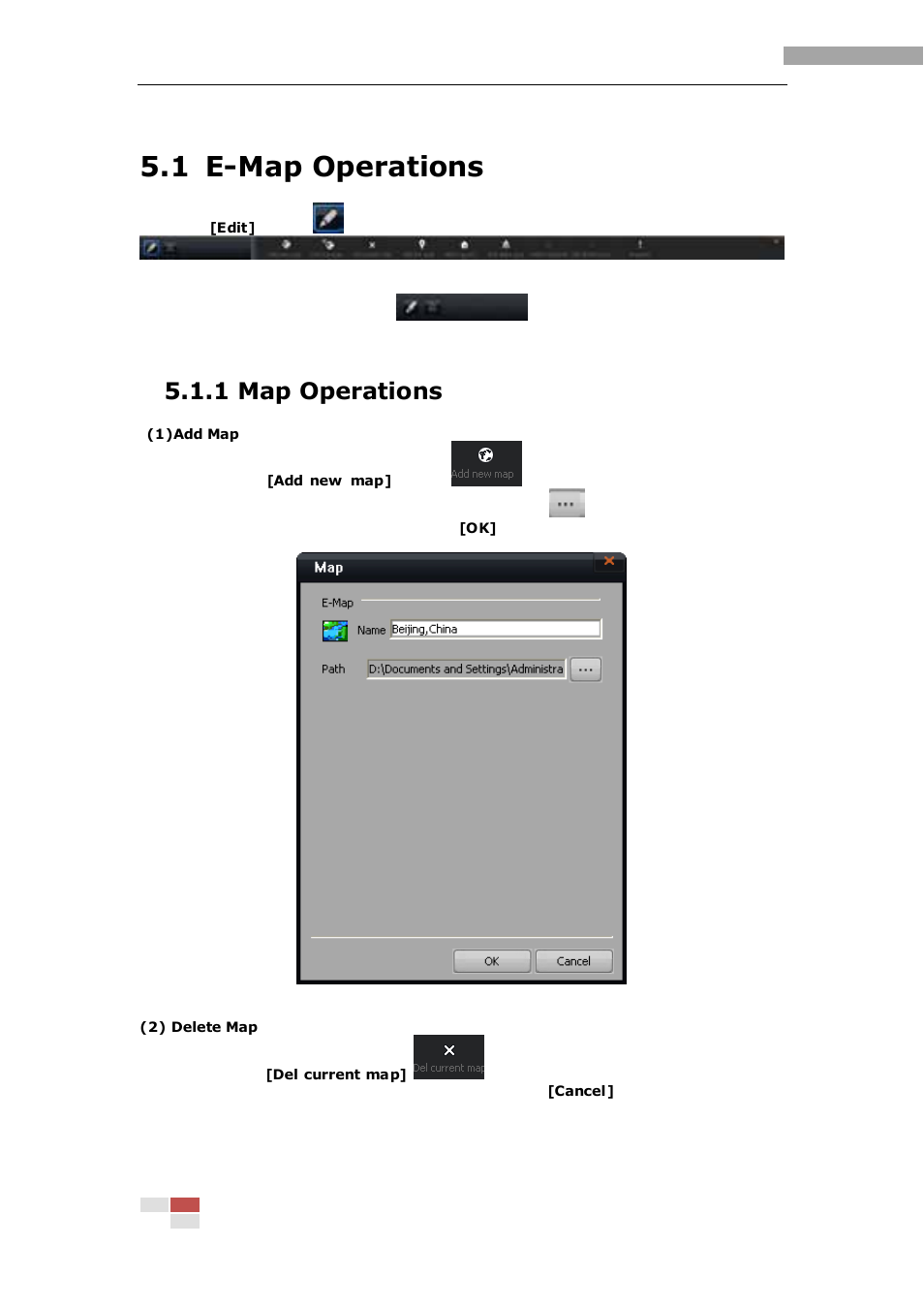 1 e-map operations, 1 map operations | eLine Technology iVMS-2000 V2.0.2 User Manual | Page 68 / 113