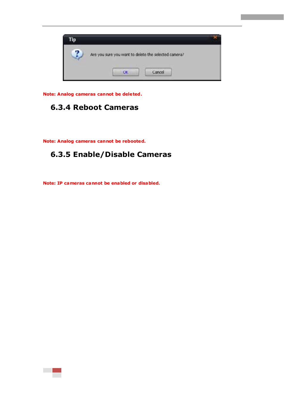 4 reboot cameras, 5 enable/disable cameras | eLine Technology iVMS-2000 V2.0.2 User Manual | Page 85 / 113