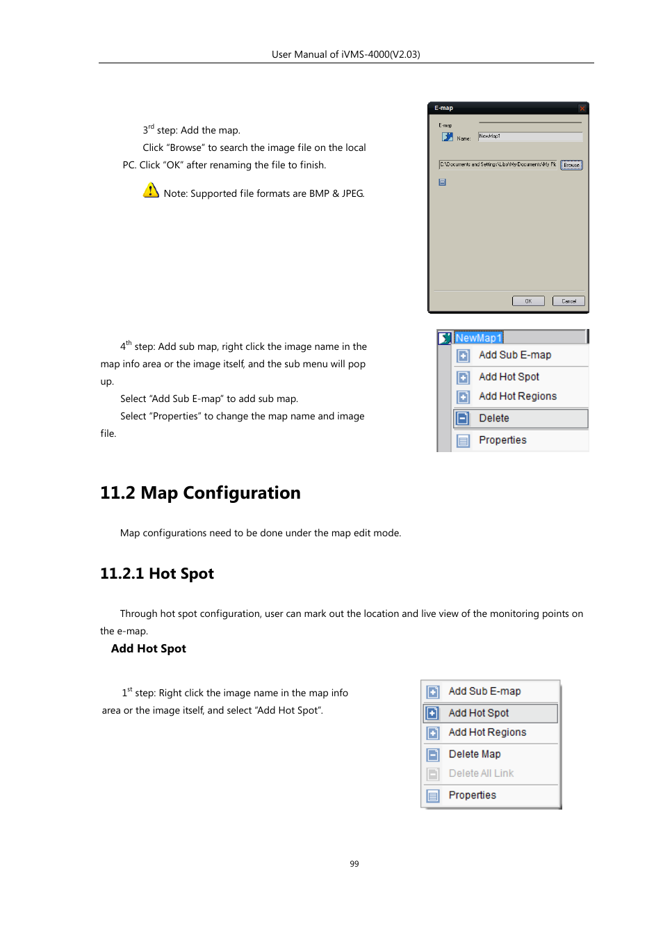 2 map configuration, 1 hot spot | eLine Technology iVMS-4000 V2.03 User Manual | Page 100 / 112