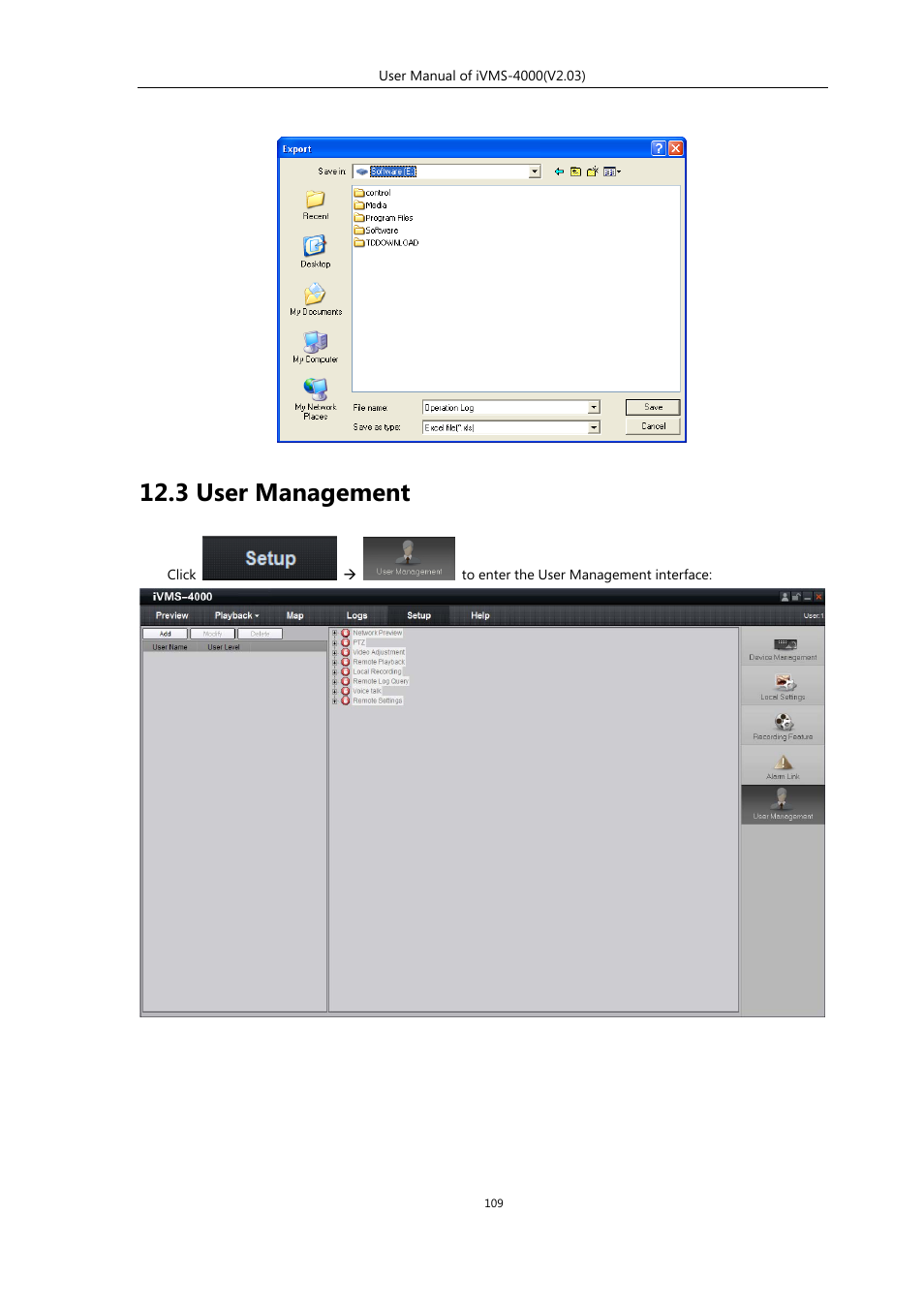 3 user management | eLine Technology iVMS-4000 V2.03 User Manual | Page 110 / 112