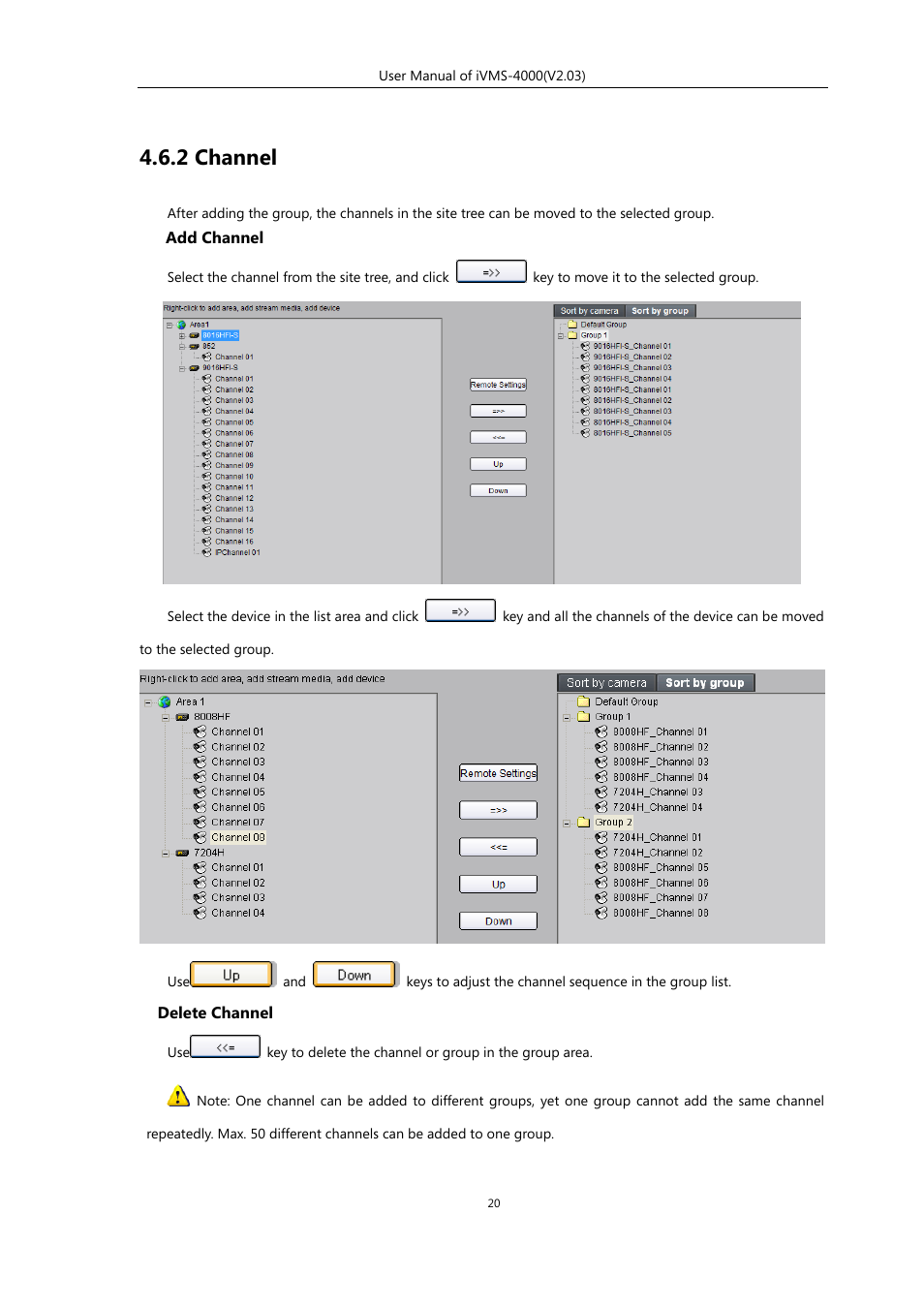 2 channel | eLine Technology iVMS-4000 V2.03 User Manual | Page 21 / 112