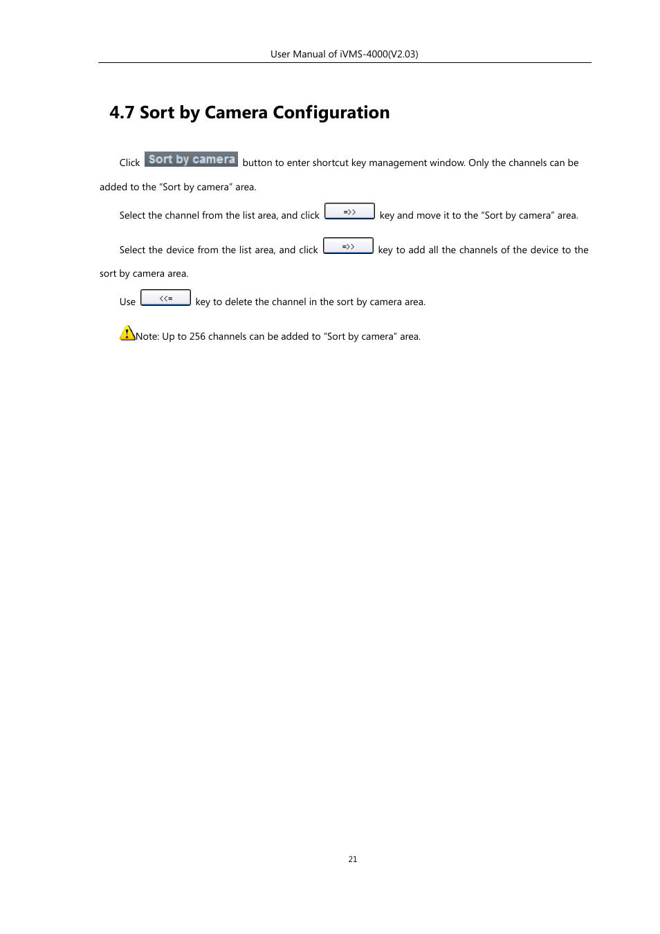 7 sort by camera configuration | eLine Technology iVMS-4000 V2.03 User Manual | Page 22 / 112