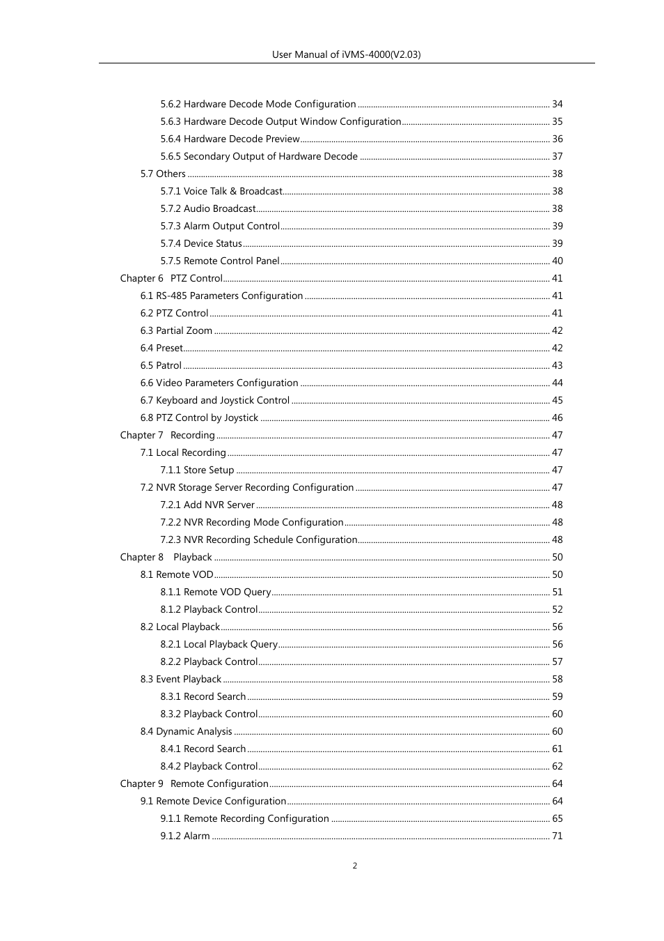 eLine Technology iVMS-4000 V2.03 User Manual | Page 3 / 112