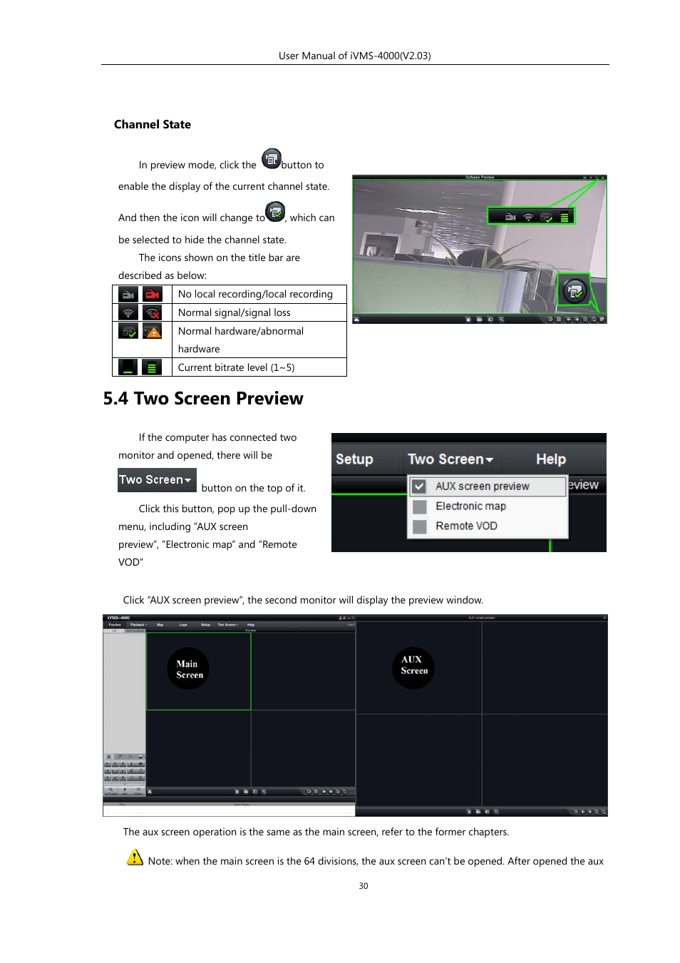 4 two screen preview | eLine Technology iVMS-4000 V2.03 User Manual | Page 31 / 112
