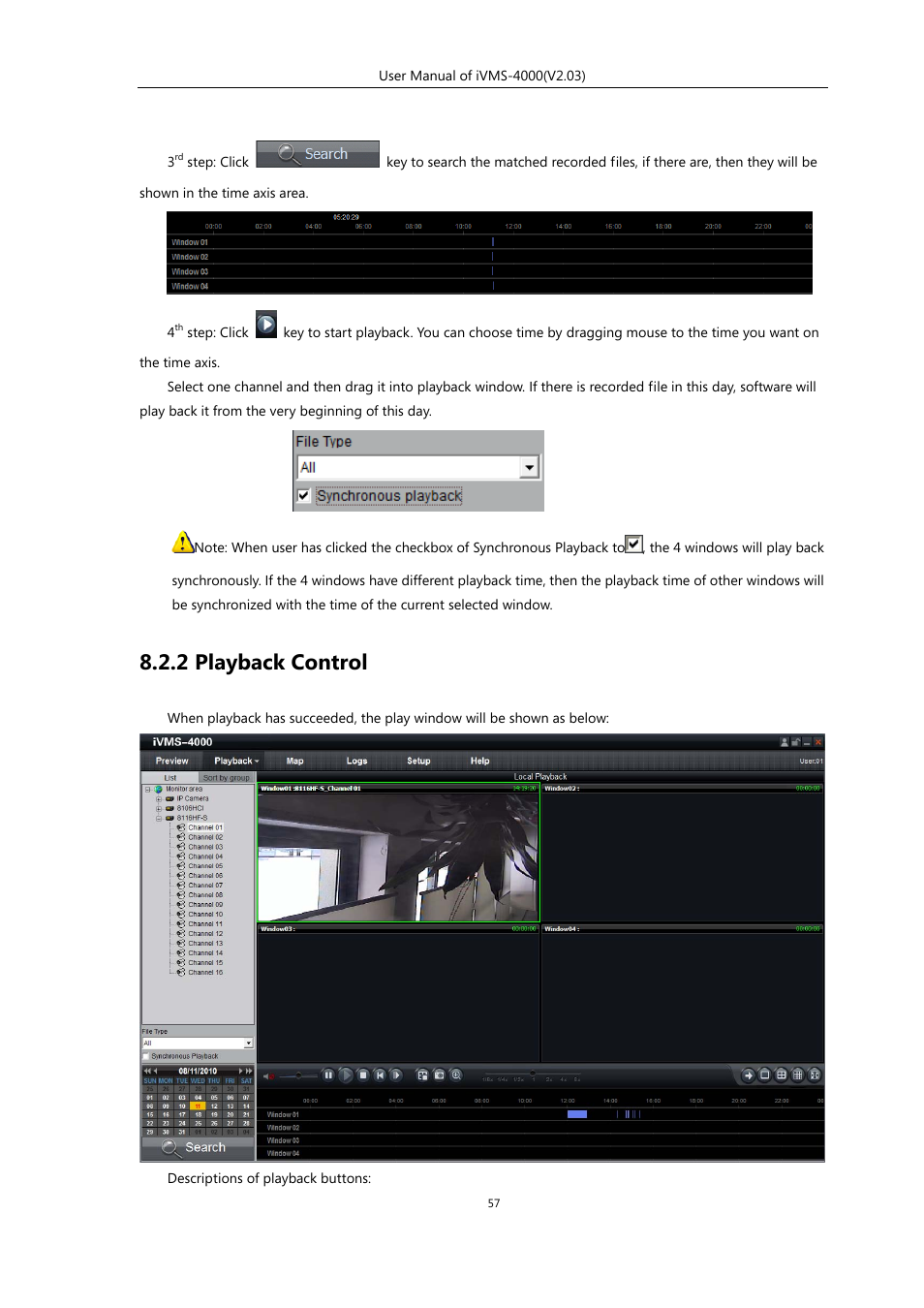 2 playback control | eLine Technology iVMS-4000 V2.03 User Manual | Page 58 / 112