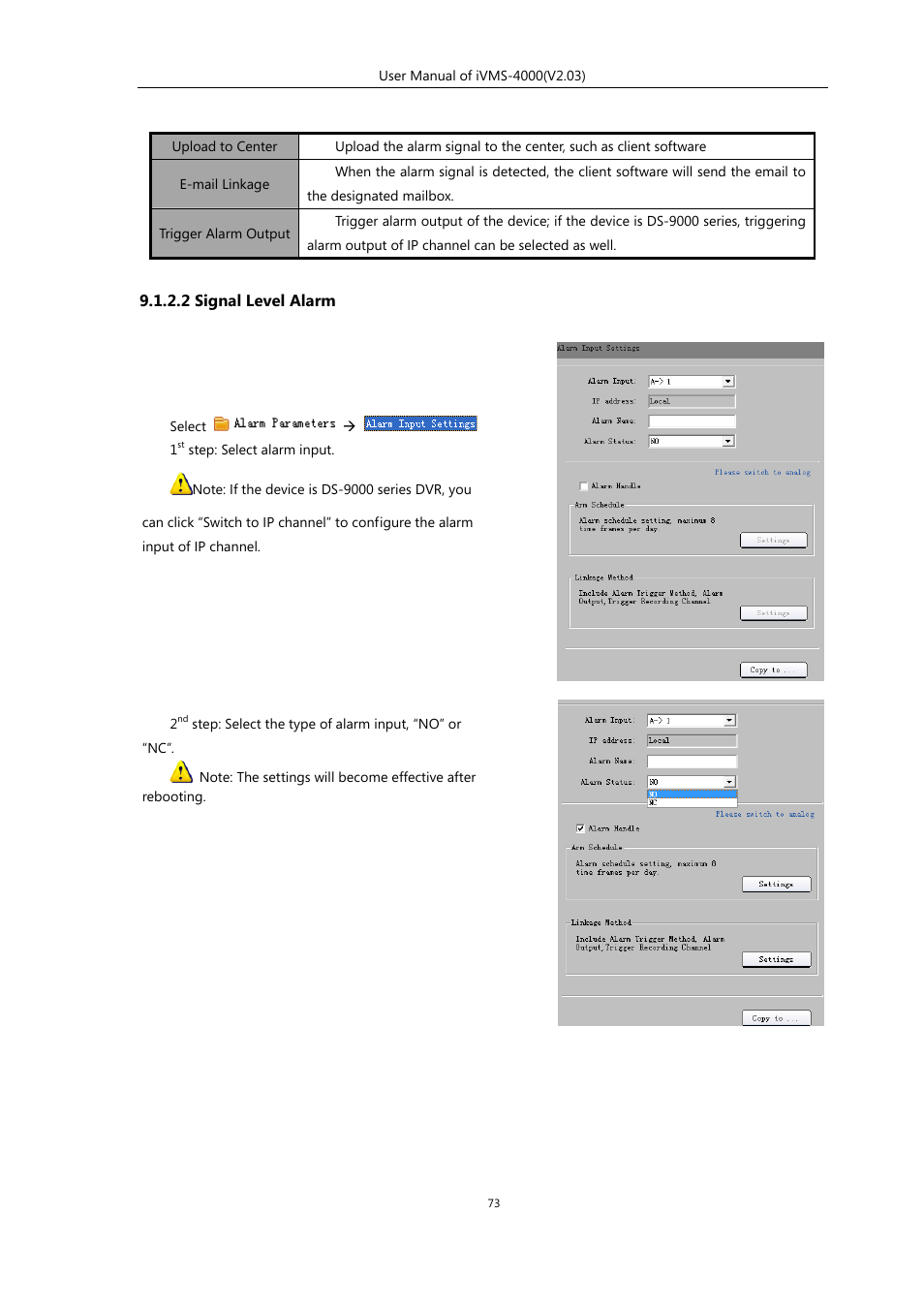 2 signal level alarm | eLine Technology iVMS-4000 V2.03 User Manual | Page 74 / 112