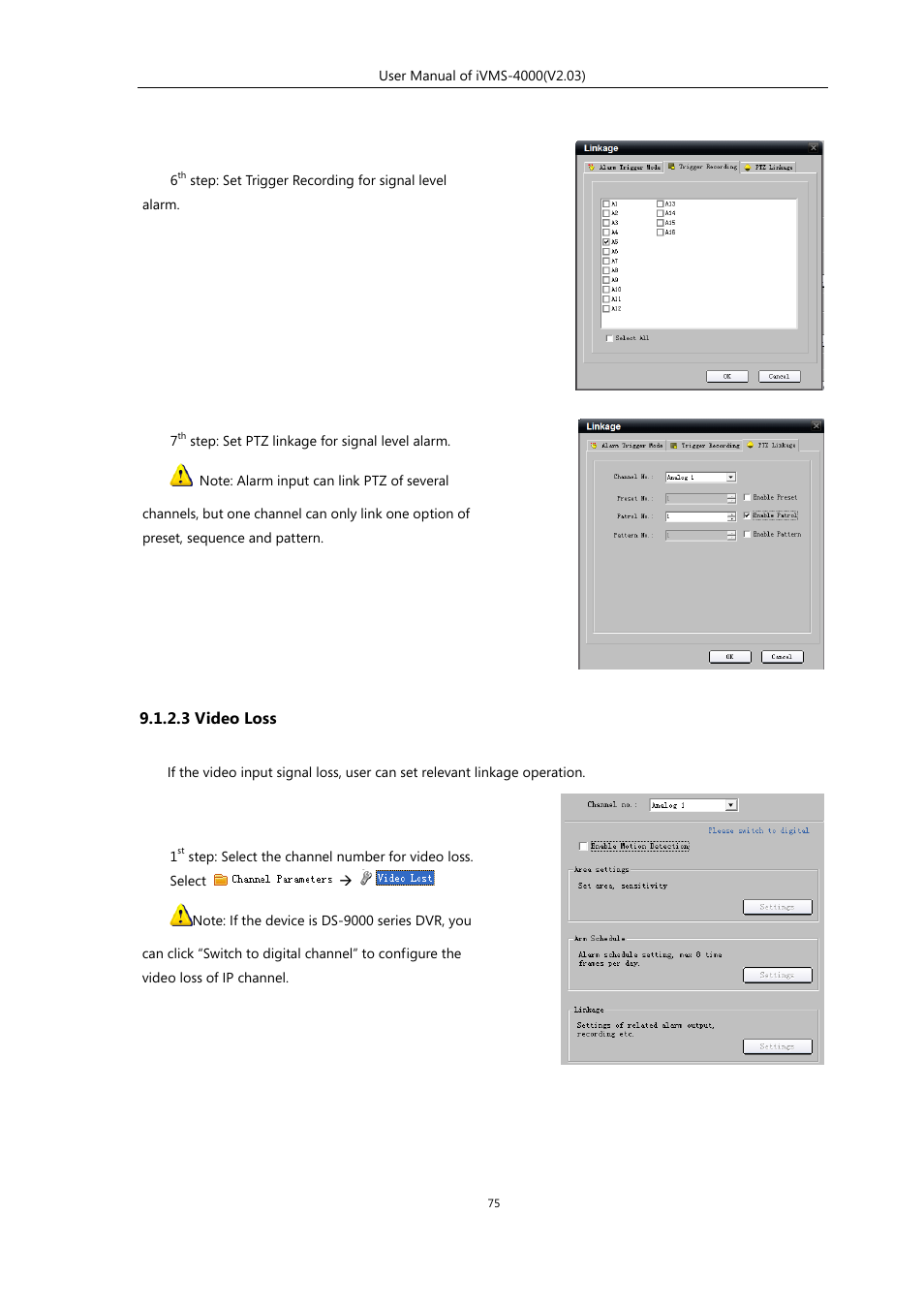 3 video loss | eLine Technology iVMS-4000 V2.03 User Manual | Page 76 / 112