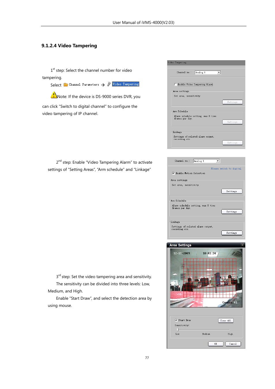 4 video tampering | eLine Technology iVMS-4000 V2.03 User Manual | Page 78 / 112
