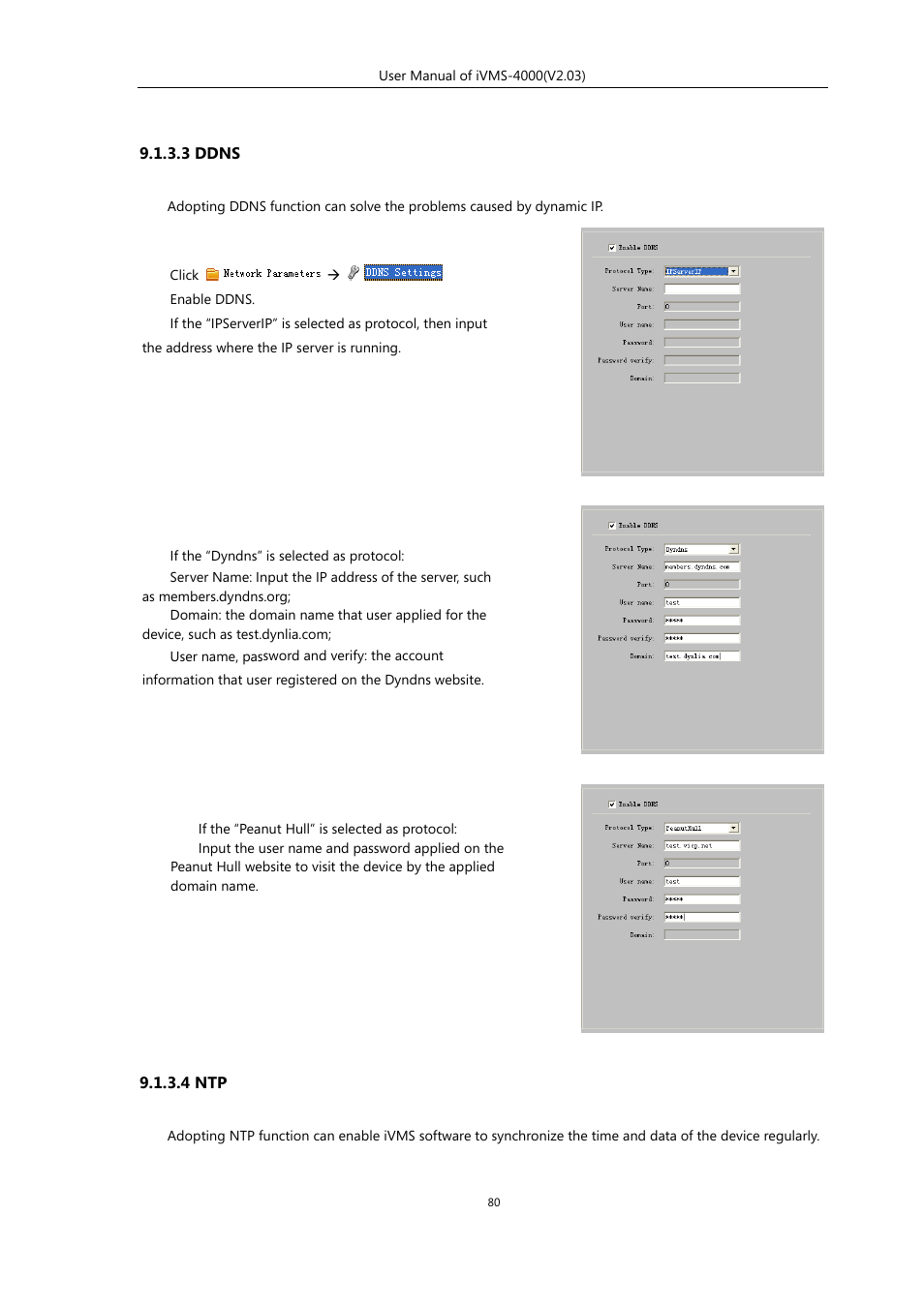 3 ddns, 4 ntp | eLine Technology iVMS-4000 V2.03 User Manual | Page 81 / 112