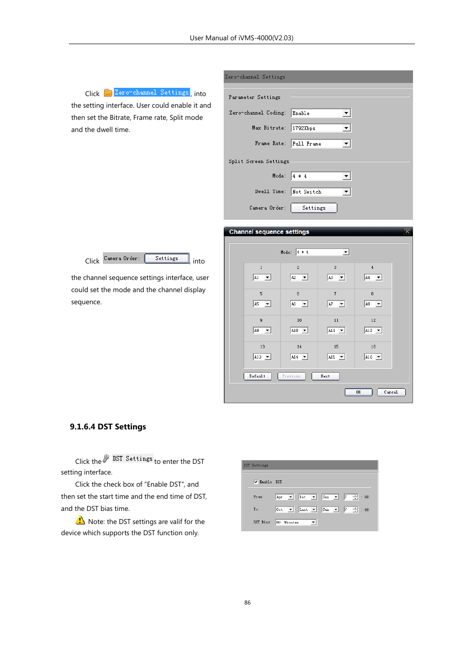 4 dst settings | eLine Technology iVMS-4000 V2.03 User Manual | Page 87 / 112