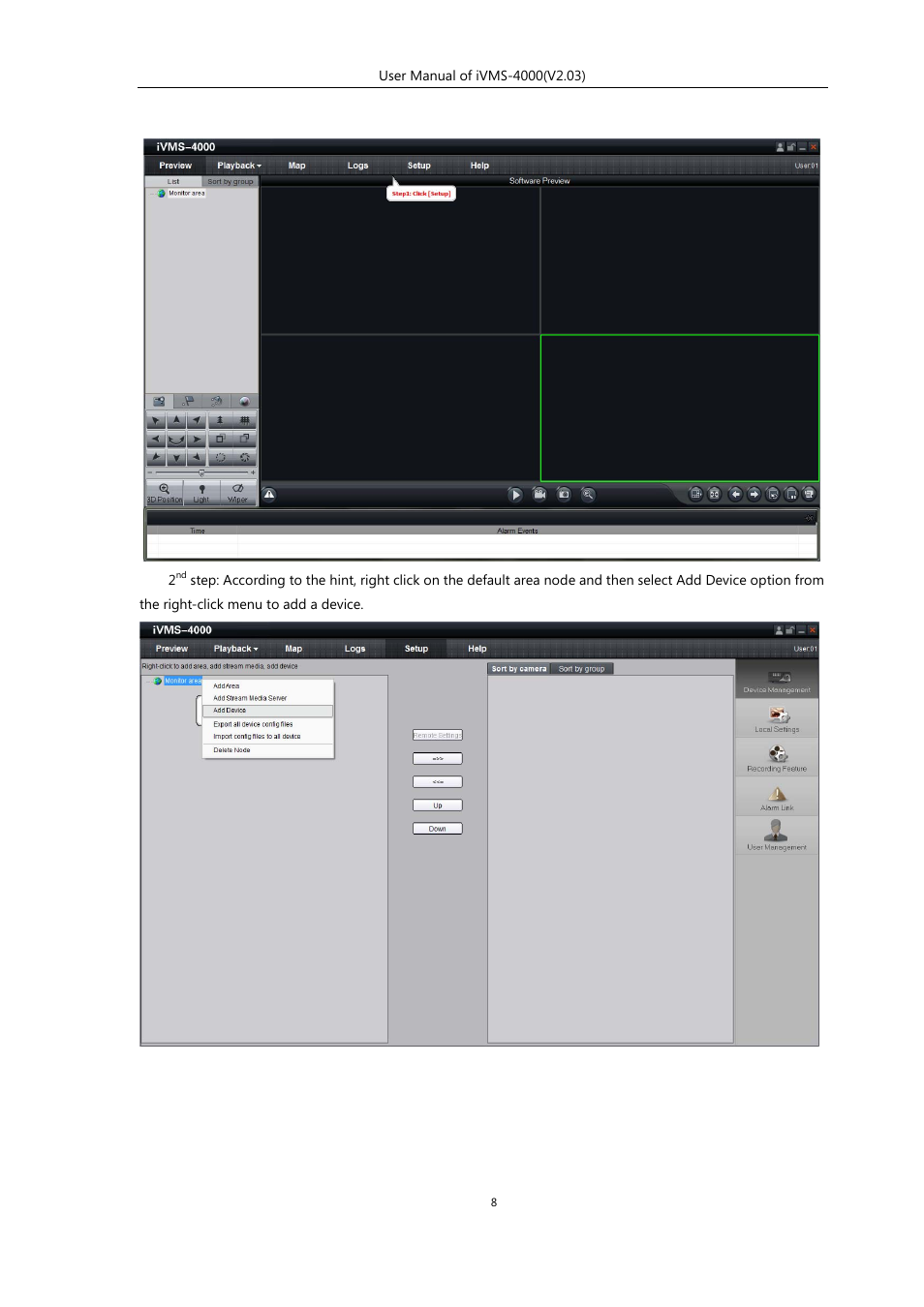 eLine Technology iVMS-4000 V2.03 User Manual | Page 9 / 112
