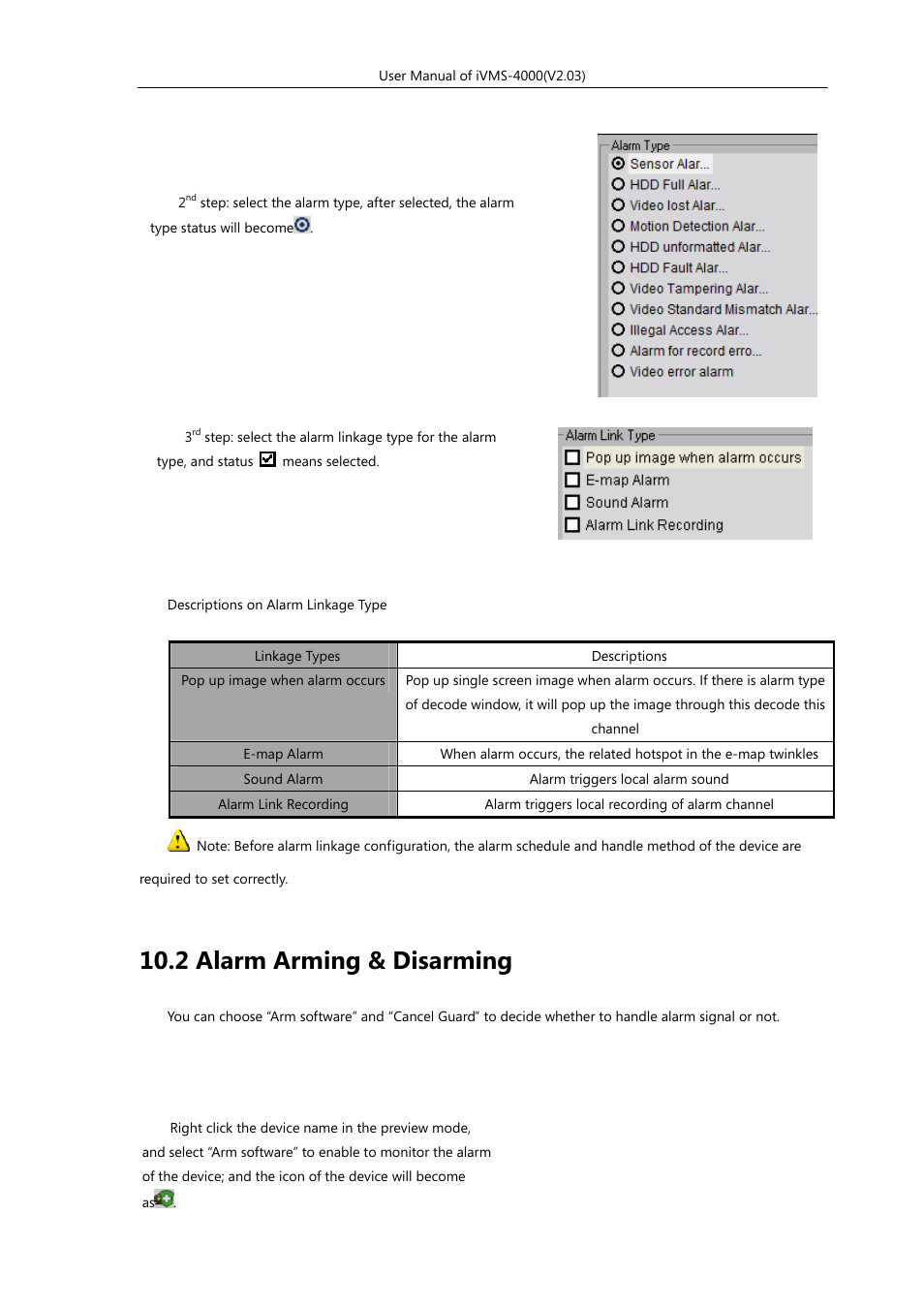 2 alarm arming & disarming | eLine Technology iVMS-4000 V2.03 User Manual | Page 96 / 112