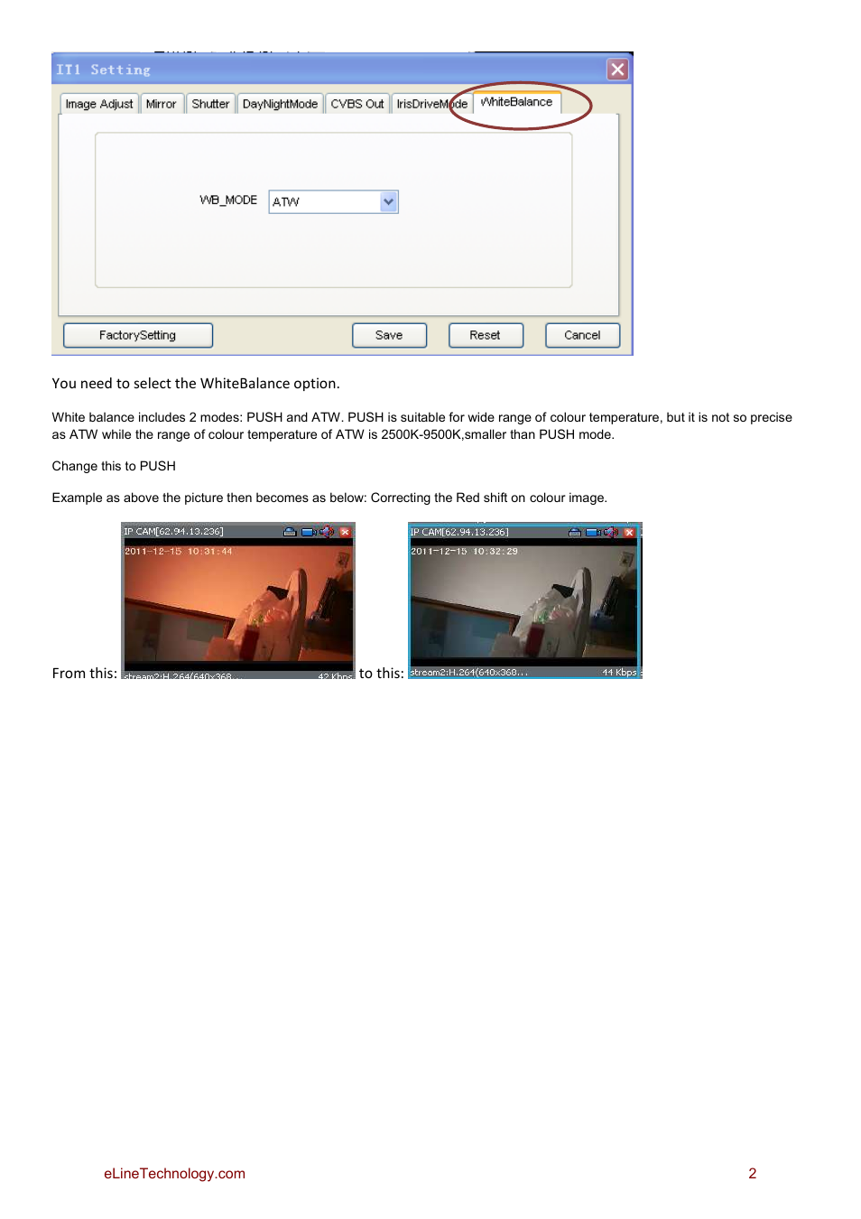 eLine Technology SIP Camera IT1 CCD Sensor Configuration Red User Manual | Page 2 / 2