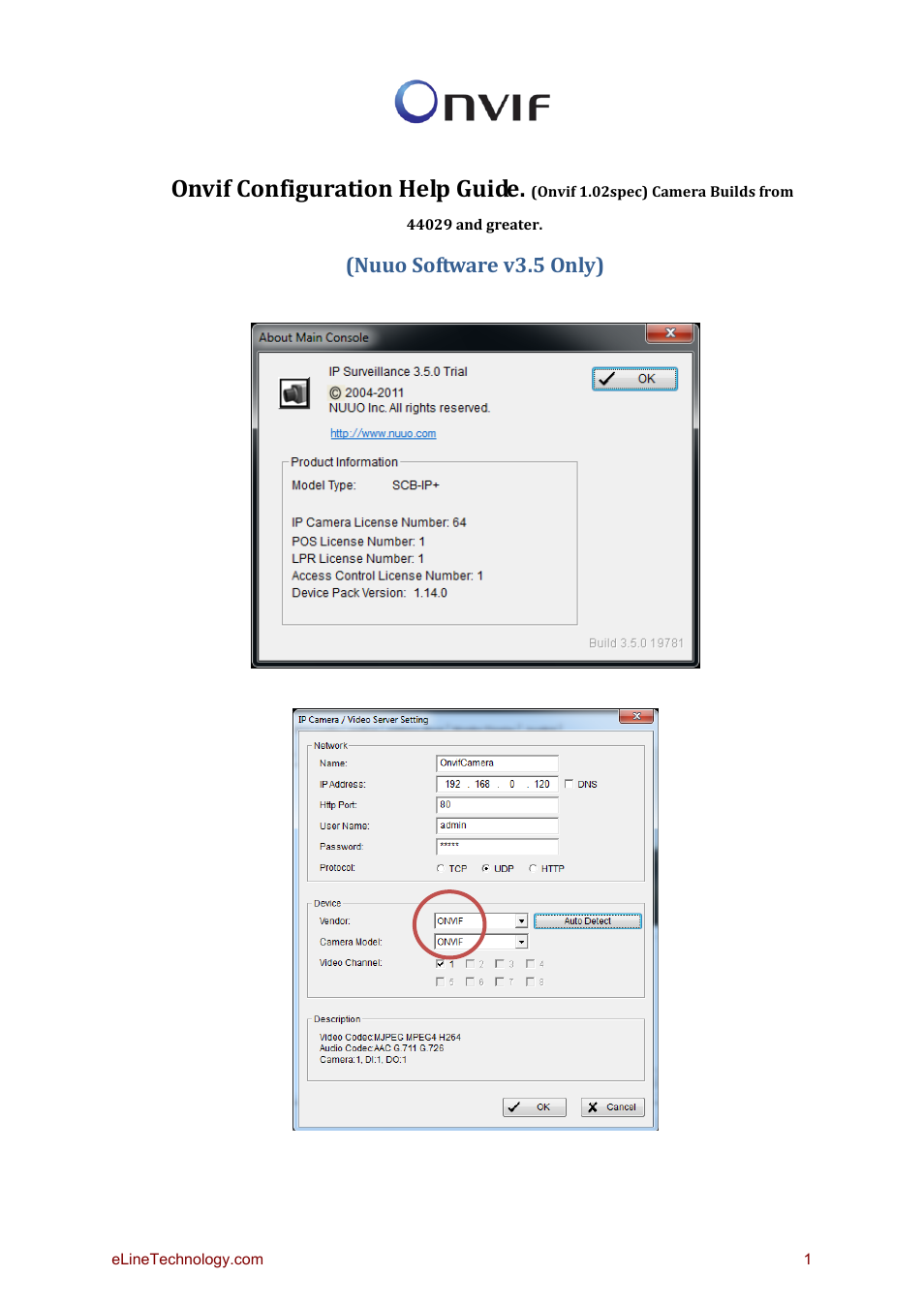 eLine Technology SIP NUUO v3.5 Information User Manual | 1 page