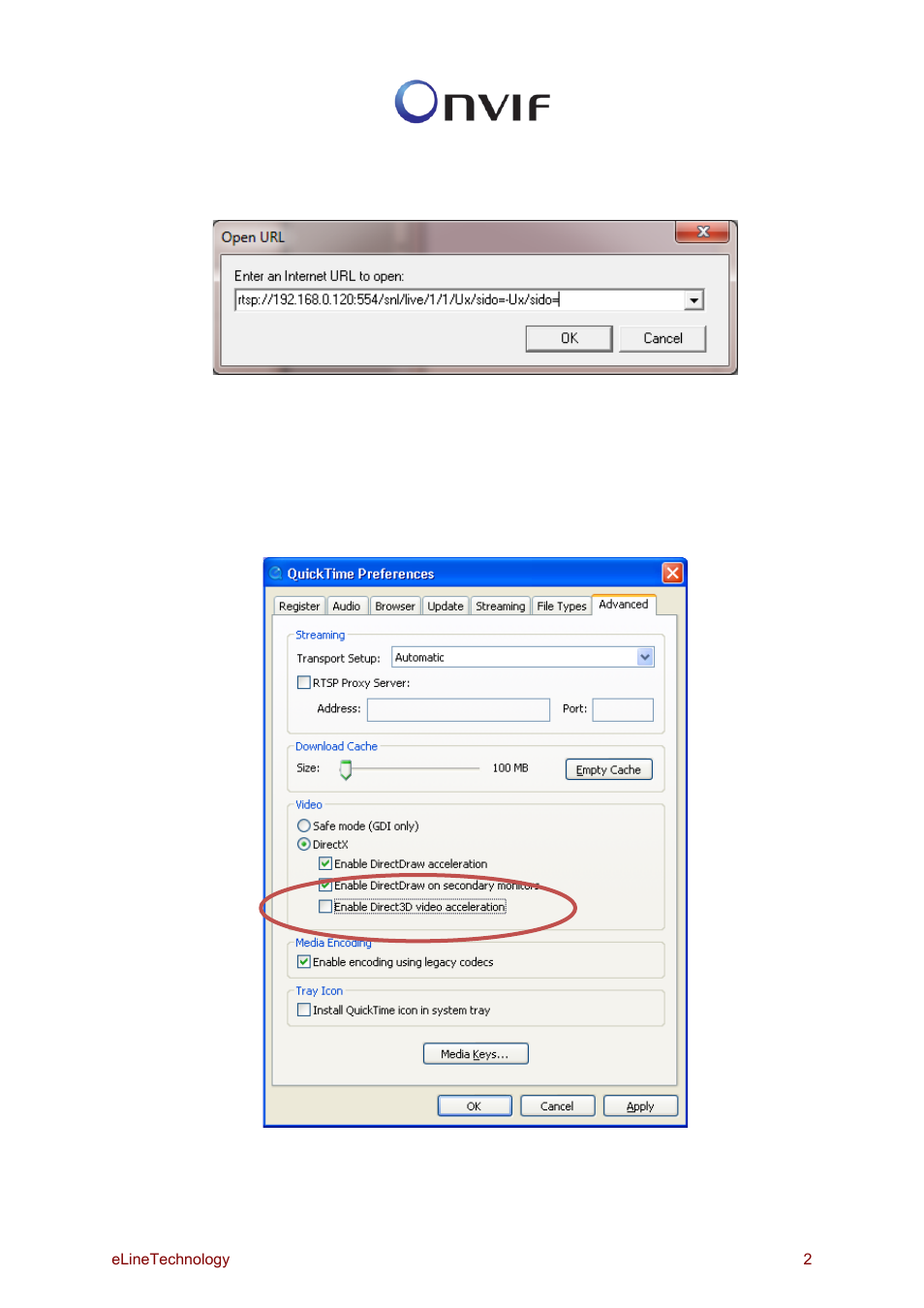 eLine Technology SIP QuickTime RTSP Streaming User Manual | Page 2 / 2