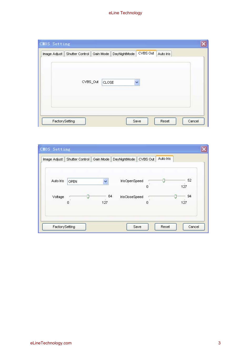 eLine Technology SIP Sensor Configure CMOS HD User Manual | Page 3 / 3