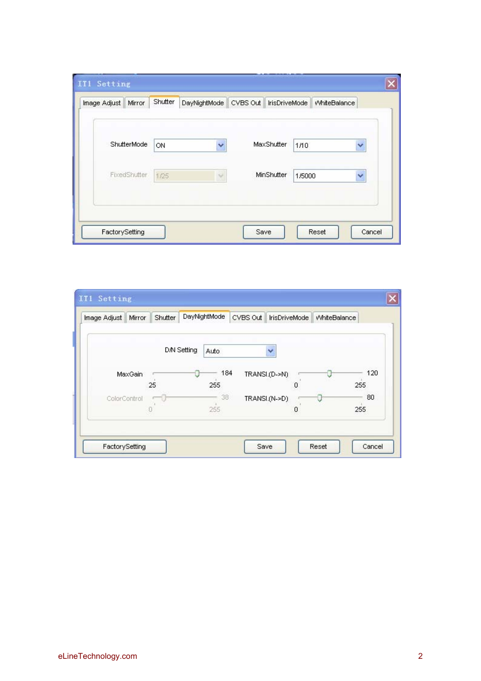 eLine Technology SIP Sensor Configure IT1 MegaPixel CCD User Manual | Page 2 / 4