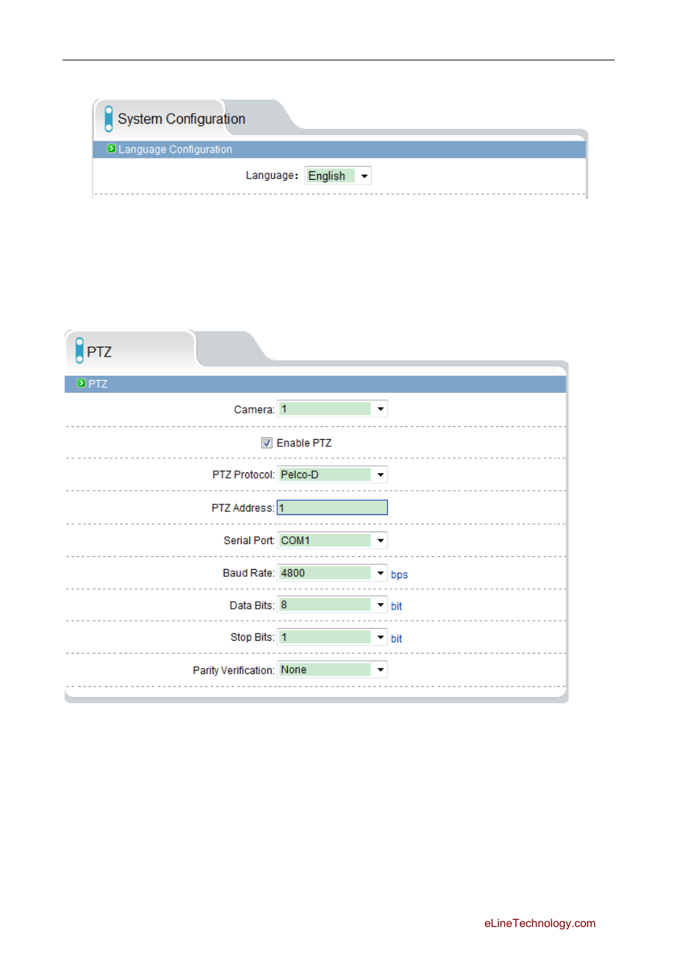 11 system configuration, 6 external device, 1 ptz | Xternal, Evice | eLine Technology SIP Web Browser Guide v1.0 User Manual | Page 13 / 29