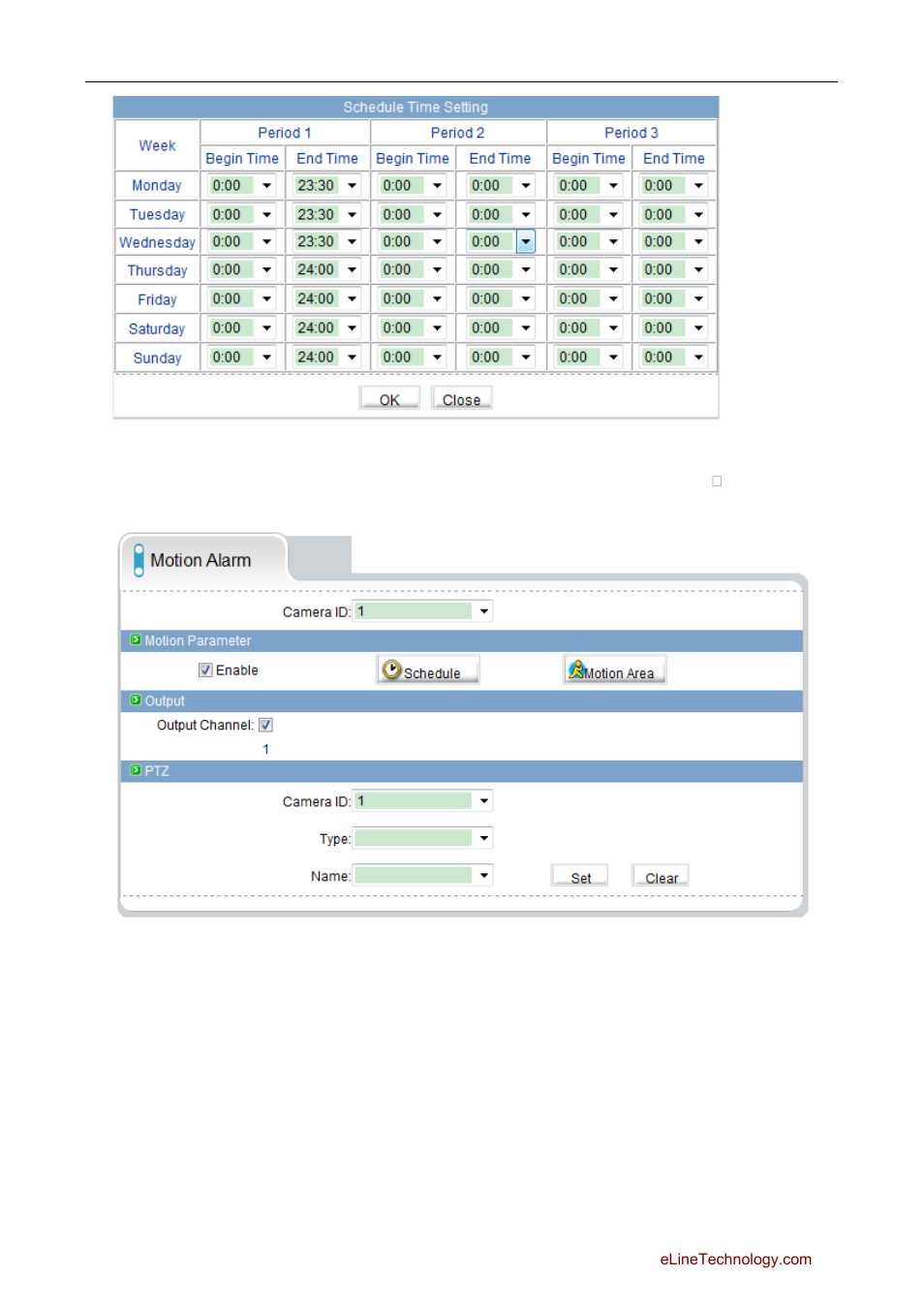4 motion alarm configuration | eLine Technology SIP Web Browser Guide v1.0 User Manual | Page 17 / 29