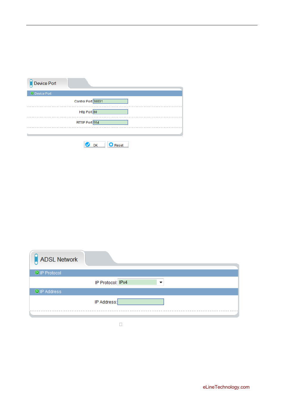 2 device port, 3 adsl network | eLine Technology SIP Web Browser Guide v1.0 User Manual | Page 9 / 29