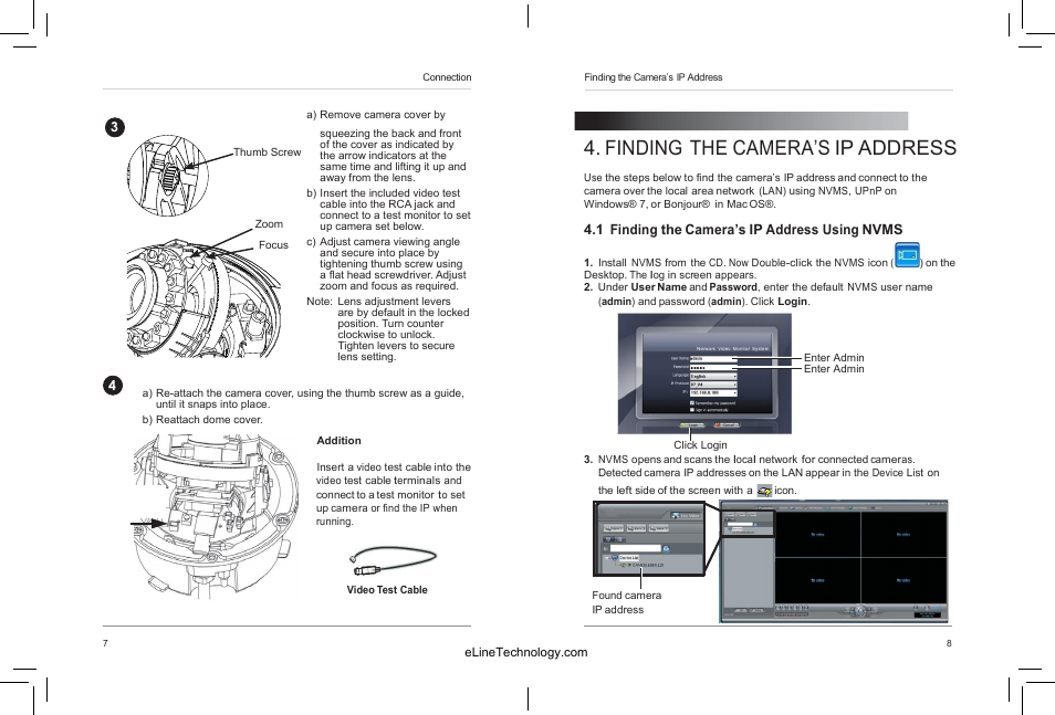 Finding the camera’s ip address | eLine Technology SIP-D User Manual | Page 9 / 36