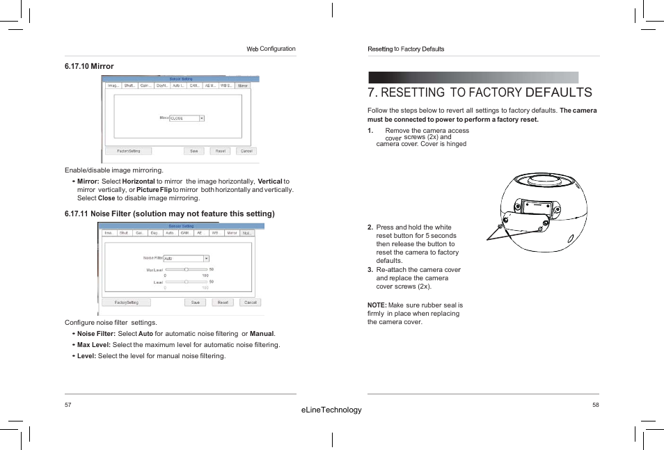 Resetting to factory defaults | eLine Technology SIP-ED-R User Manual | Page 34 / 36