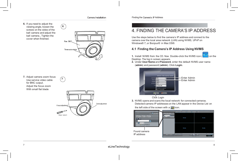 Finding the camera’s ip address | eLine Technology SIP-ED-R User Manual | Page 9 / 36