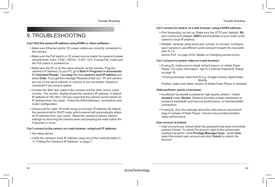 Troubleshooting | eLine Technology SIP-FB User Manual | Page 35 / 35