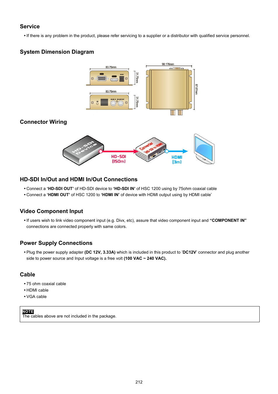 eLine Technology HDSDI-HDMI User Manual | 2 pages