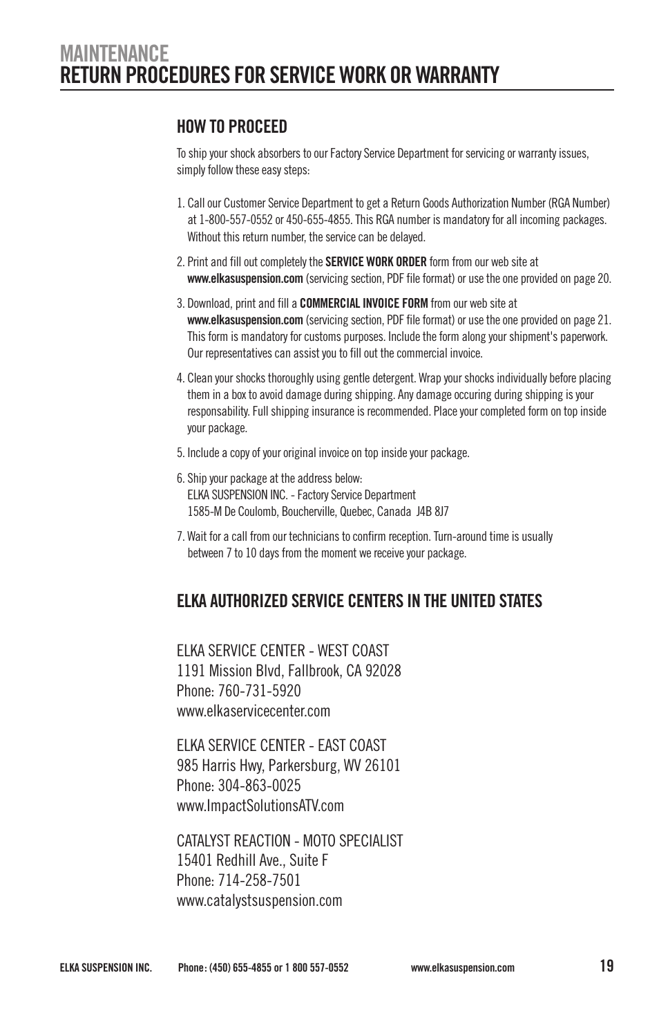 How to proceed | Elka Suspension SHOCK ABSORBERS User Manual | Page 19 / 24